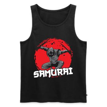 Samouraï Guerrier Asiatique Ninja Bloodstain Japon - Débardeur bio Premium Homme - noir - Devant - Michal (187cm)