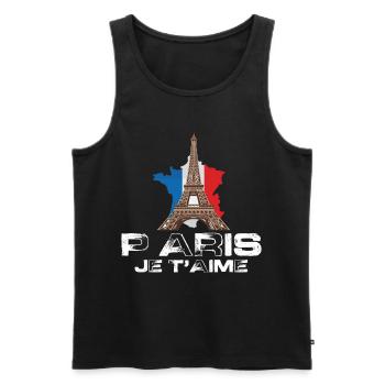 Eiffelturm Ich liebe Paris Frankreich Tag mit Fran - Männer Premium Bio Tank Top - Schwarz - Vorne - Michal (187cm)