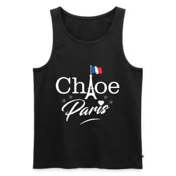 Tour Eiffel Paris Français Love - Débardeur bio Premium Homme - noir - Devant - Michal (187cm)