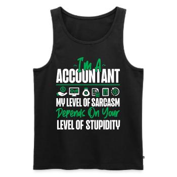Accountant Bookkeeper Accounting - Men's Premium Organic Tank Top - black - Front - Michal (187cm)