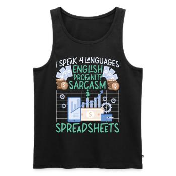 Accountant Bookkeeper Accounting - Men's Premium Organic Tank Top - black - Front - AI Model Male 178 light (178cm)