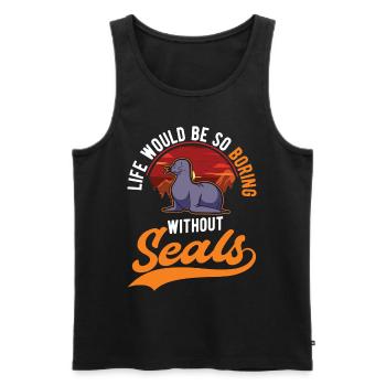La vie serait si ennuyeuse sans Seal Sea Lion Robbe - Débardeur bio Premium Homme - noir - Devant - Michal (187cm)