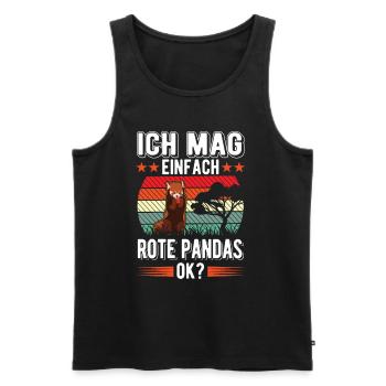 Ich mag einfach Rote Pandas - Männer Premium Bio Tank Top - Schwarz - Vorne - Michal (187cm)