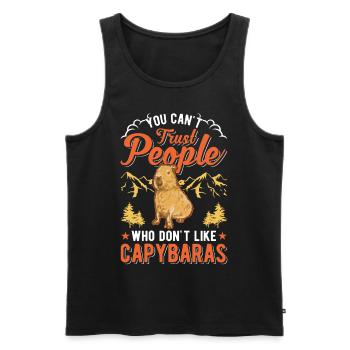 You can't trust people who don't like Capybaras - Männer Premium Bio Tank Top - Schwarz - Vorne - Michal (187cm)