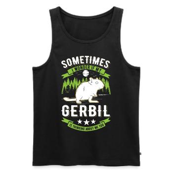 Gerbille Cadeau Rat de course Gerbille - Débardeur bio Premium Homme - noir - Devant - Michal (187cm)