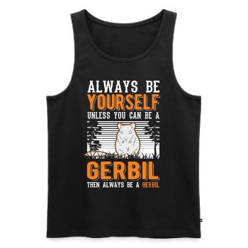 Gerbil Gift Racing Rat Gerbil - Men's Premium Organic Tank Top - black - Front - AI Model Male 178 light (178cm)