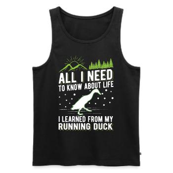 Indian Runner Duck Running Duck - Men's Premium Organic Tank Top - black - Front - AI Model Male 178 light (178cm)