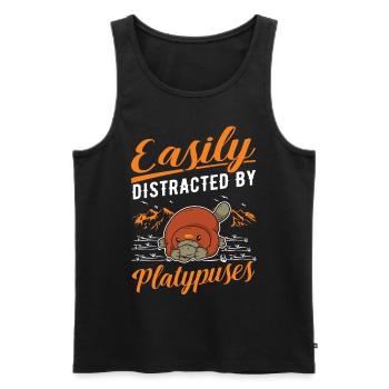 Easily distracted by Platypuses Platypus - Men's Premium Organic Tank Top - black - Front - Michal (187cm)