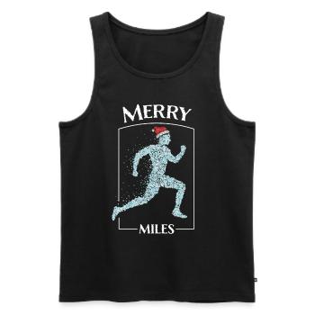 Jogging Joggers Running Santa Claus Hat Christmas Time - Men's Premium Organic Tank Top - black - Front - AI Model Male 178 light (178cm)