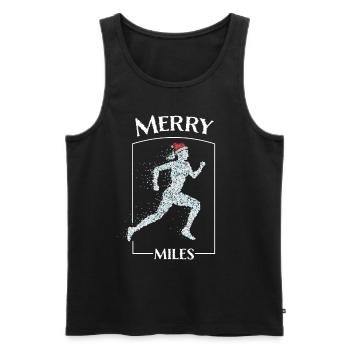 Jogging Joggers Running Santa Claus Hat Christmas Time - Men's Premium Organic Tank Top - black - Front - AI Model Male 178 light (178cm)
