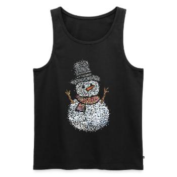 Schneemann Schnee Winterzeit Winterglück - Männer Premium Bio Tank Top - Schwarz - Vorne - Michal (187cm)