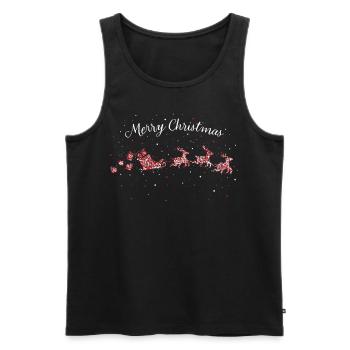 Merry Christmas Christmas Sleigh Advent Season - Men's Premium Organic Tank Top - black - Front - Michal (187cm)