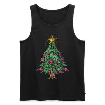 Arbre de Noël Arbre de Noël 4ème Arbre de Noël Avent Arbre de Noël - Débardeur bio Premium Homme - noir - Devant - Michal (187cm)