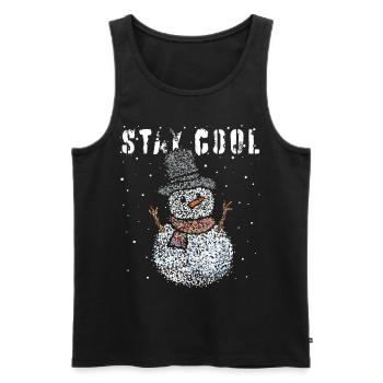 Snowman Snowflakes Winter time December - Men's Premium Organic Tank Top - black - Front - AI Model Male 178 light (178cm)