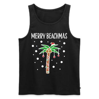Joyeux Beachmas Palm Beach Sea Holiday Noël - Débardeur bio Premium Homme - noir - Devant - Michal (187cm)