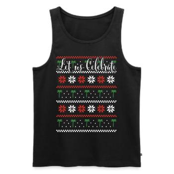 Palm Christmas Party Nordic Patterns Xmas - Men's Premium Organic Tank Top - black - Front - AI Model Male 178 light (178cm)