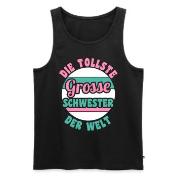 Geschwister Familie Schwestern Schwester - Männer Premium Bio Tank Top - Schwarz - Vorne - Michal (187cm)
