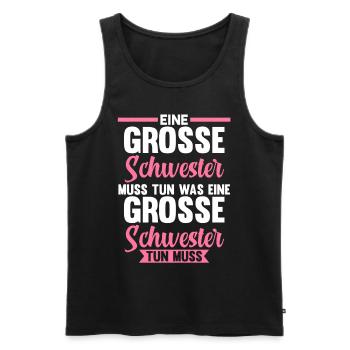 Geschwister Familie Schwestern Schwester - Männer Premium Bio Tank Top - Schwarz - Vorne - Michal (187cm)