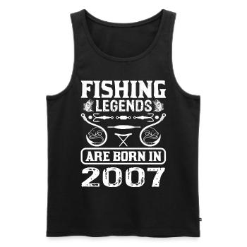 Les légendes de la pêche sont nées en 2007 - Débardeur bio Premium Homme - noir - Devant - Michal (187cm)