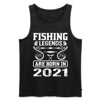 Les légendes de la pêche sont nées en 2021 - Débardeur bio Premium Homme - noir - Devant - Michal (187cm)