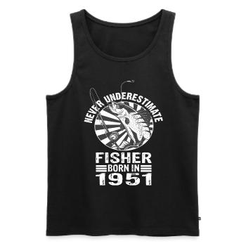 Ne sous-estimez jamais Fisher né en 1951 - Débardeur bio Premium Homme - noir - Devant - Michal (187cm)