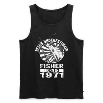 Ne sous-estimez jamais Fisher né en 1971 - Débardeur bio Premium Homme - noir - Devant - Michal (187cm)
