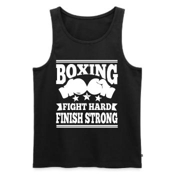 Boxing Fight Hard Finish Strong Boxing Gloves Gift - Männer Premium Bio Tank Top - Schwarz - Vorne - Michal (187cm)