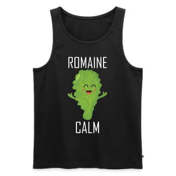Vegan Gardening Quote Salad Romaine Calm - Men's Premium Organic Tank Top - black - Front - AI Model Male 178 light (178cm)