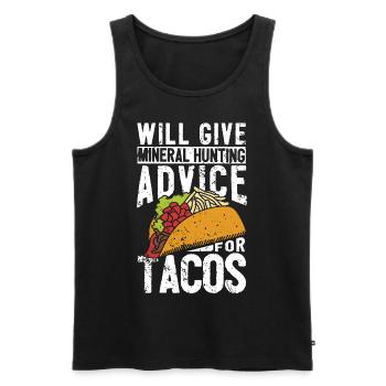 Funny geologist on a stone hunt - Men's Premium Organic Tank Top - black - Front - Michal (187cm)