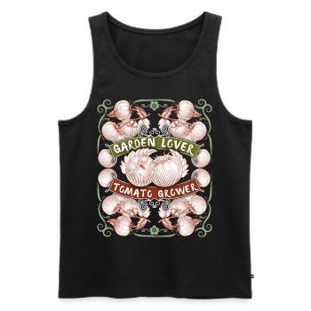 Tomaten, Gemüsegarten, Spruch Gärtner - Männer Premium Bio Tank Top - Schwarz - Vorne - Michal (187cm)
