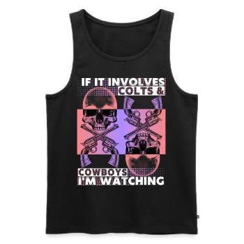 Wilder Westen Wildwest Filme lustiger Spruch Skull - Männer Premium Bio Tank Top - Schwarz - Vorne - Michal (187cm)