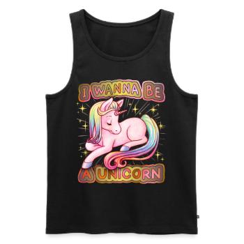 Cute unicorn unicorn, kawaii unicorn saying - Men's Premium Organic Tank Top - black - Front - Michal (187cm)