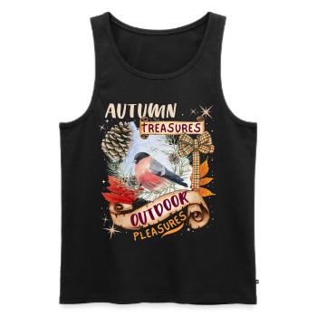 Herbst, Fall, Autumn Spruch Hiking, Wandern - Männer Premium Bio Tank Top - Schwarz - Vorne - AI Model Male 178 light (178cm)