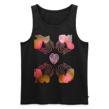 Valentine's Day, Heart, Wedding, Wedding, Romantic - Men's Premium Organic Tank Top - black - Front - Michal (187cm)