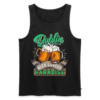 Ireland, Dublin, St Patrick's Day Beer Drinker Saying - Men's Premium Organic Tank Top - black - Front - Michal (187cm)