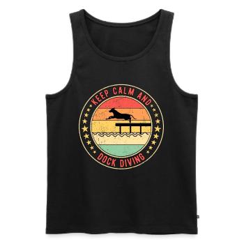 Keep Calm And Dock Diving - Männer Premium Bio Tank Top - Schwarz - Vorne - AI Model Male 178 light (178cm)