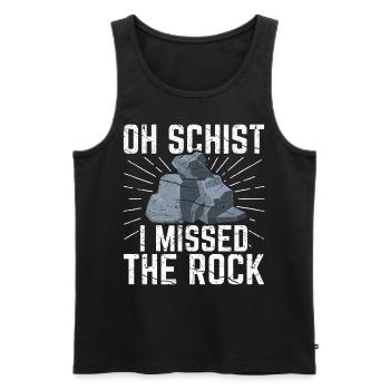 Funny geologist on a stone hunt - Men's Premium Organic Tank Top - black - Front - AI Model Male 178 light (178cm)