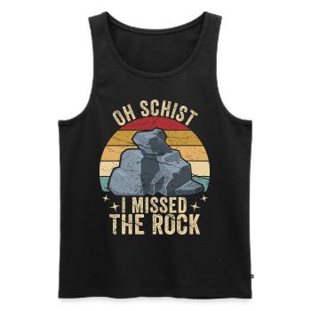 Funny geologist on a stone hunt - Men's Premium Organic Tank Top - black - Front - AI Model Male 178 light (178cm)