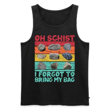 Funny geologist on a stone hunt - Men's Premium Organic Tank Top - black - Front - AI Model Male 178 light (178cm)