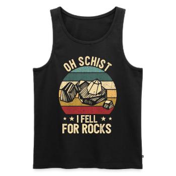 Funny geologist on a stone hunt - Men's Premium Organic Tank Top - black - Front - AI Model Male 178 light (178cm)
