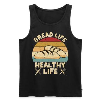 Funny bread baker - Men's Premium Organic Tank Top - black - Front - AI Model Male 178 light (178cm)