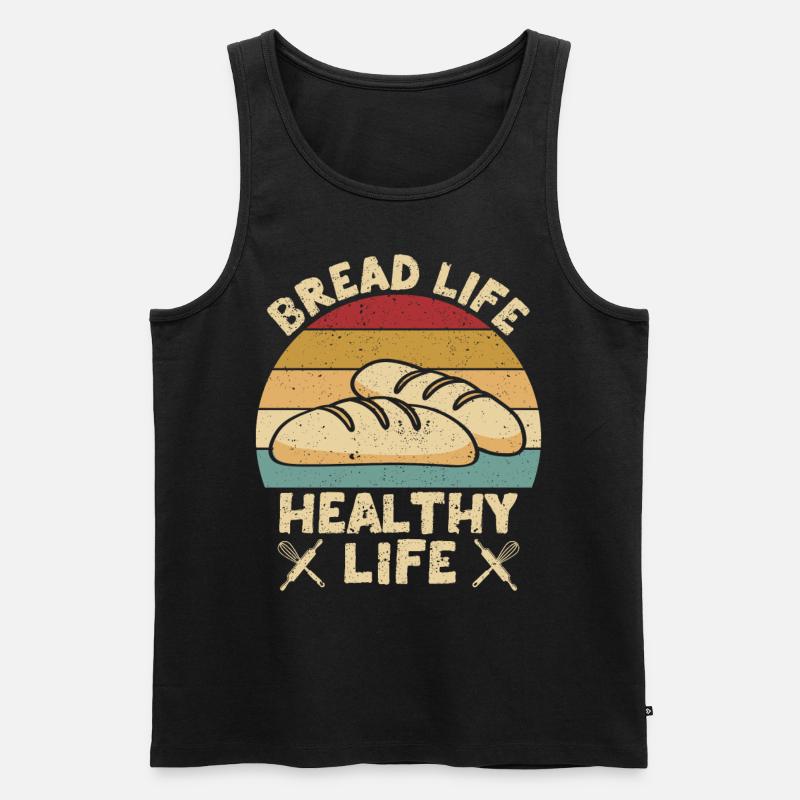 Lustiger Brotbacken-Bäcker - Männer Premium Bio Tank Top - Schwarz