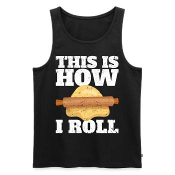 Funny bread baker - Men's Premium Organic Tank Top - black - Front - AI Model Male 178 light (178cm)