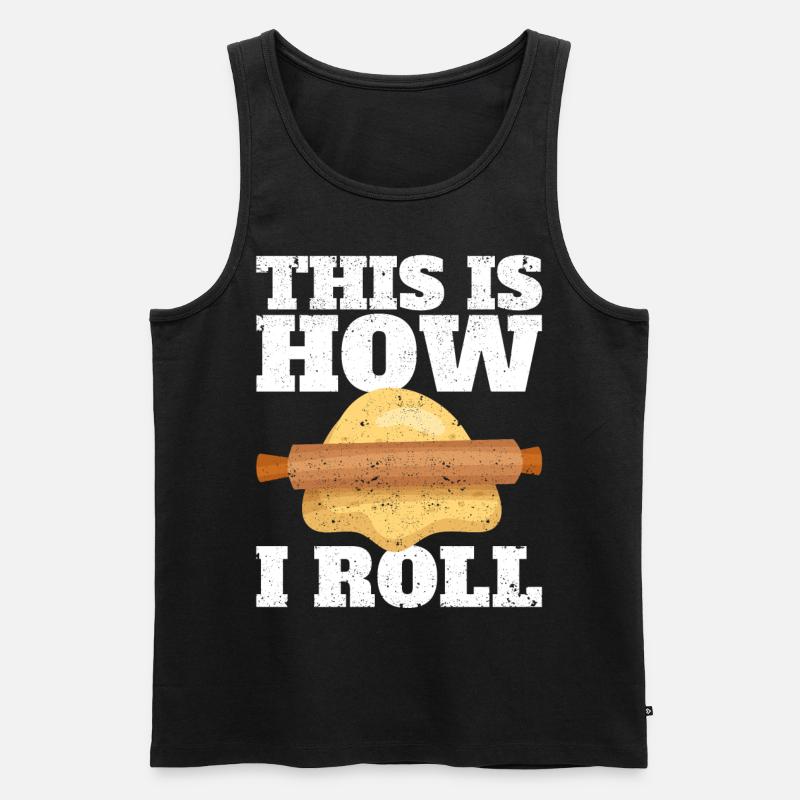Lustiger Brotbacken-Bäcker - Männer Premium Bio Tank Top - Schwarz