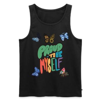 Butterfly Proud Motivational Saying with Butterfli - Männer Premium Bio Tank Top - Schwarz - Vorne - AI Model Male 178 light (178cm)