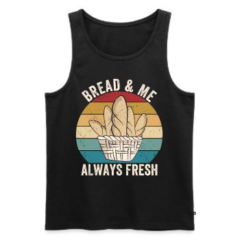 Funny bread baker - Men's Premium Organic Tank Top - black - Front - AI Model Male 178 light (178cm)
