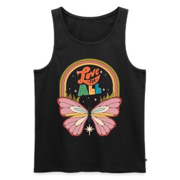 Butterfly Love All Motivational Dicton avec Cute B - Débardeur bio Premium Homme - noir - Devant - Michal (187cm)