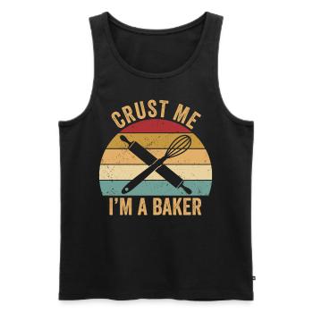 Lustiger Brotbacken-Bäcker - Männer Premium Bio Tank Top - Schwarz - Vorne - AI Model Male 178 light (178cm)