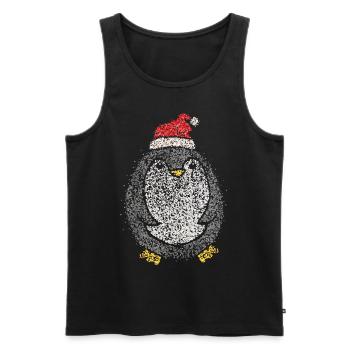 Penguin Christmas Outfit Santa Hat Ugly Xmas - Men's Premium Organic Tank Top - black - Front - Michal (187cm)
