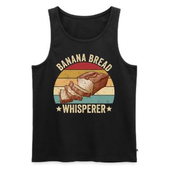 Funny bread baker - Men's Premium Organic Tank Top - black - Front - AI Model Male 178 light (178cm)